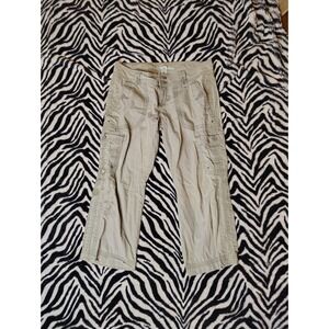 Vintage Y2K Aeropostale Cargo Capri Pants Sz 7/8 33x22 Green‎ Hiking Skate